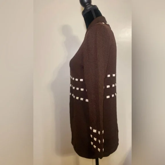 St.John Brown Zipper Blazer Cardigan Size: 2 - Picture 5 of 5